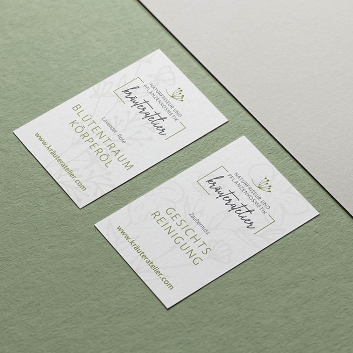 Referenzprojekt des Grafikatelier Montafon als Mockup Etiketten für Kräuteratelier und Naturfriseur Nicole Beutel